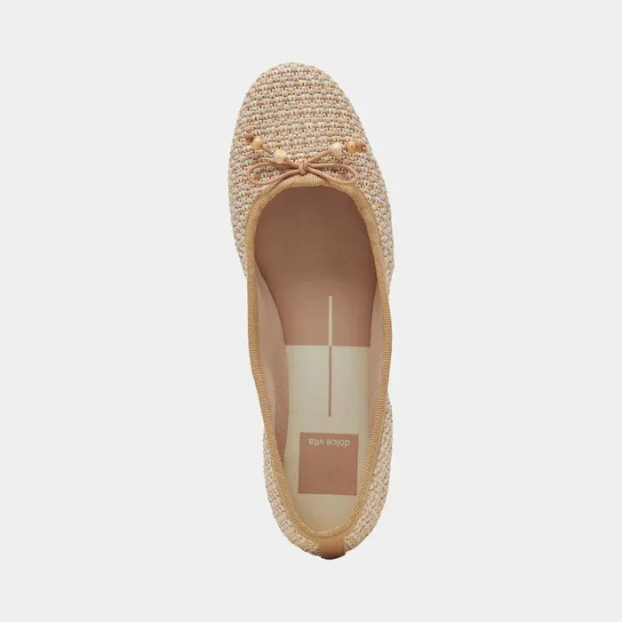 Flats and Loafers Shop Dolce Vita Cacy Ballet Flats White Natural Raffia White Natural Raffia