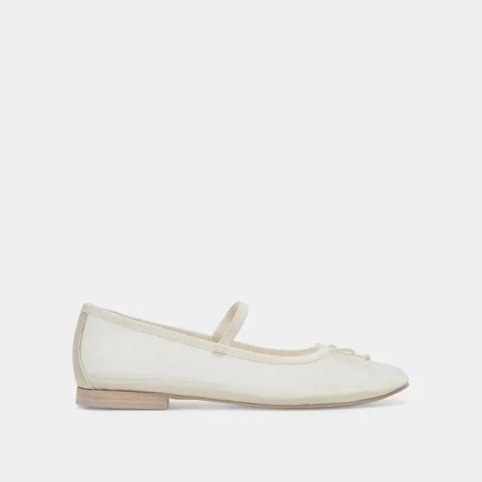 Flats and Loafers Shop Dolce Vita Cadel Ballet Flats Ivory Mesh Ivory Mesh