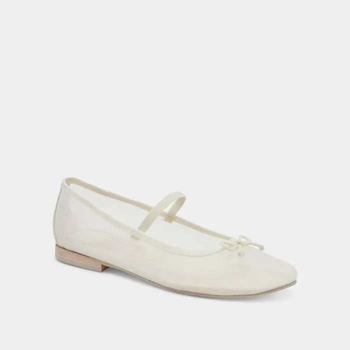 Flats and Loafers Shop Dolce Vita Cadel Ballet Flats Ivory Mesh Ivory Mesh