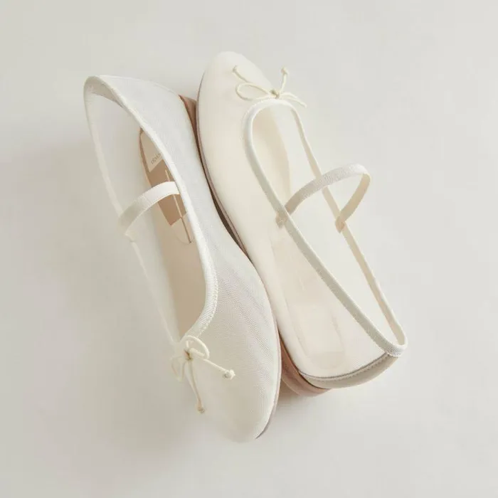 Flats and Loafers Shop Dolce Vita Cadel Ballet Flats Ivory Mesh Ivory Mesh