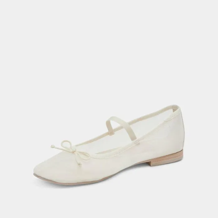 Flats and Loafers Shop Dolce Vita Cadel Ballet Flats Ivory Mesh Ivory Mesh