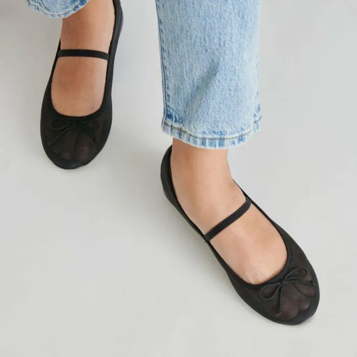 Flats and Loafers Shop Dolce Vita Cadel Ballet Flats Onyx Mesh Onyx Mesh