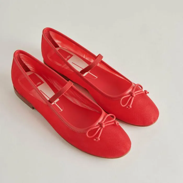 Flats and Loafers Shop Dolce Vita Cadel Ballet Flats Red Mesh Red Mesh
