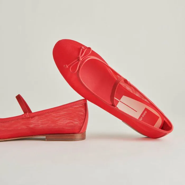 Flats and Loafers Shop Dolce Vita Cadel Ballet Flats Red Mesh Red Mesh