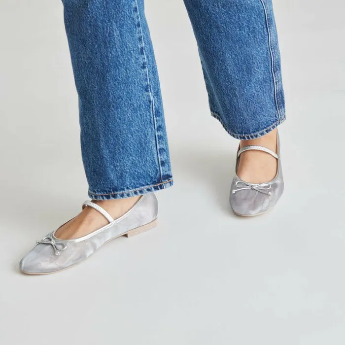 Flats and Loafers Shop Dolce Vita Cadel Ballet Flats Silver Mesh Silver Mesh