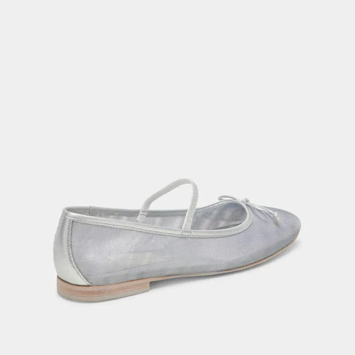 Flats and Loafers Shop Dolce Vita Cadel Ballet Flats Silver Mesh Silver Mesh