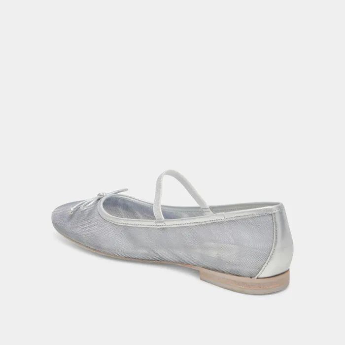 Flats and Loafers Shop Dolce Vita Cadel Ballet Flats Silver Mesh Silver Mesh
