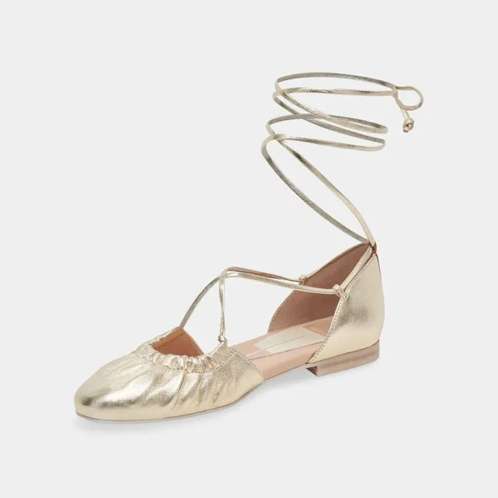 Flats and Loafers Shop Dolce Vita Cancun Ballet Flats Light Gold Metallic Leather Light Gold Metallic Leather