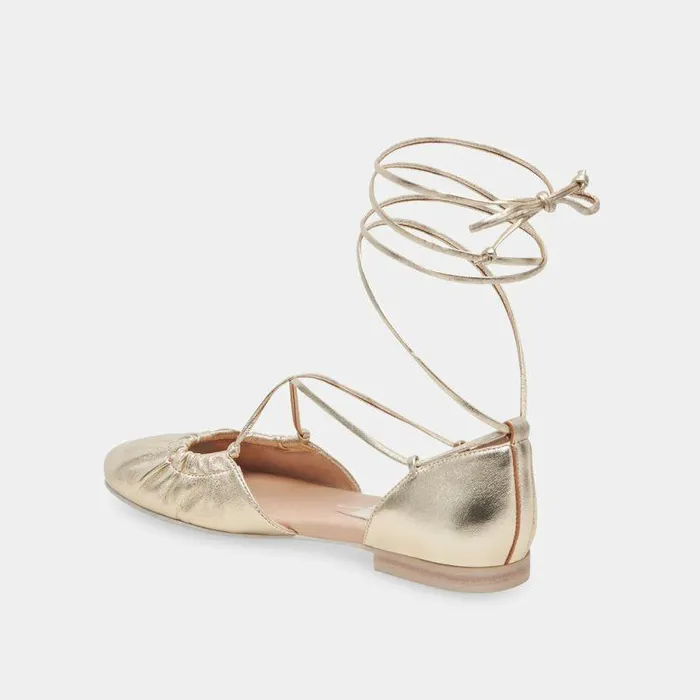 Flats and Loafers Shop Dolce Vita Cancun Ballet Flats Light Gold Metallic Leather Light Gold Metallic Leather