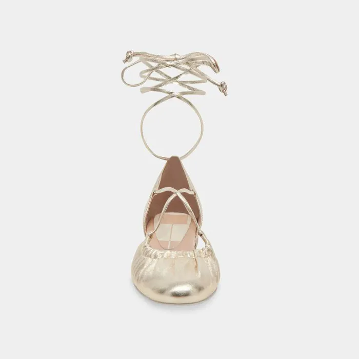 Flats and Loafers Shop Dolce Vita Cancun Ballet Flats Light Gold Metallic Leather Light Gold Metallic Leather