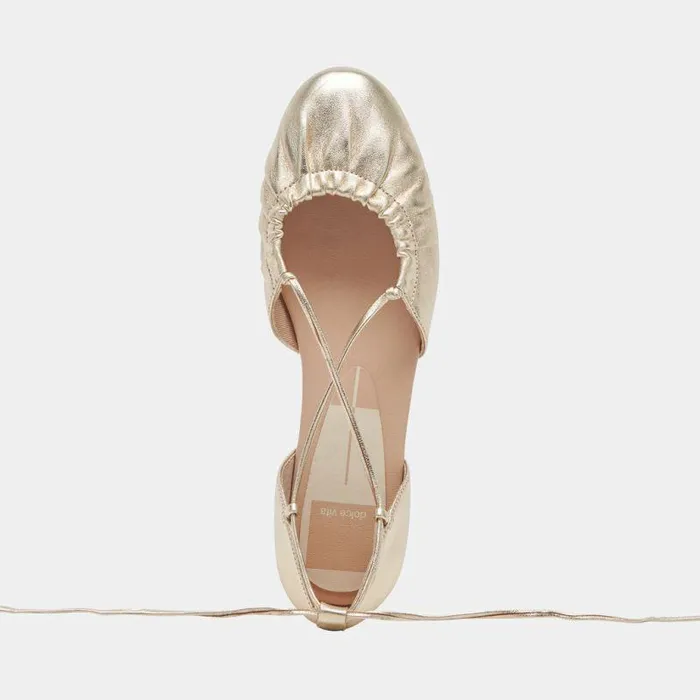 Flats and Loafers Shop Dolce Vita Cancun Ballet Flats Light Gold Metallic Leather Light Gold Metallic Leather