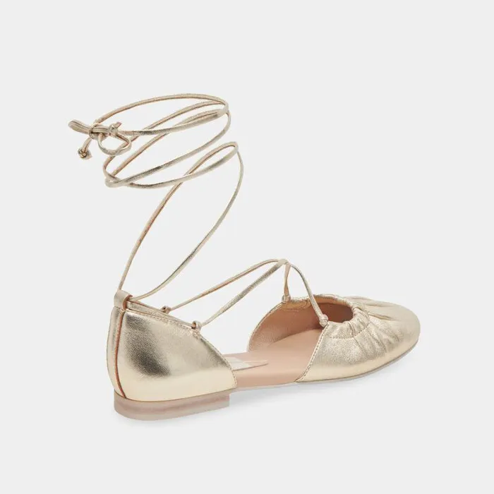 Flats and Loafers Shop Dolce Vita Cancun Ballet Flats Light Gold Metallic Leather Light Gold Metallic Leather