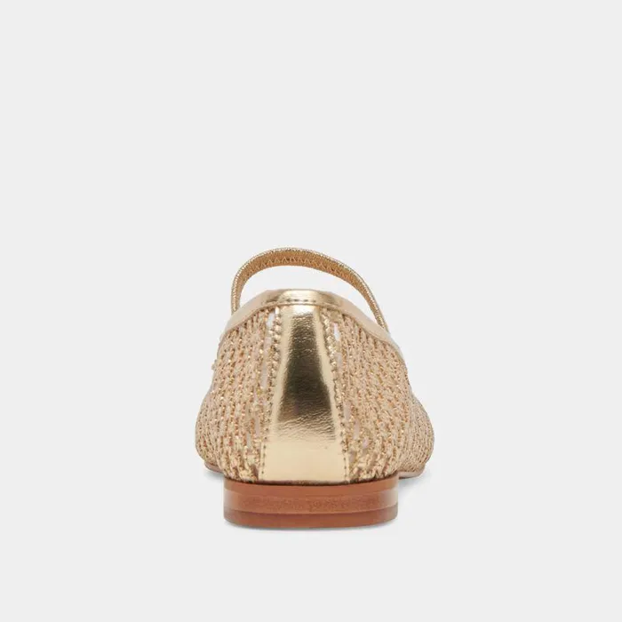Flats and Loafers Shop Dolce Vita Carin Raffia Ballet Flats Gold Raffia Gold Raffia