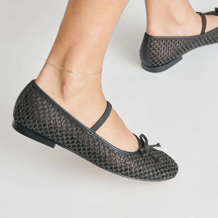 Flats and Loafers Shop Dolce Vita Carin Raffia Ballet Flats Onyx Raffia Onyx Raffia