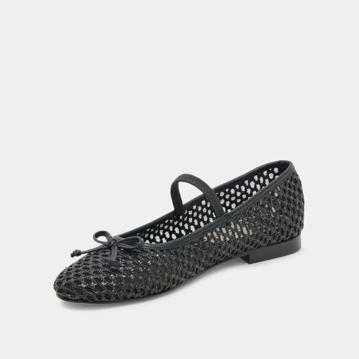 Flats and Loafers Shop Dolce Vita Carin Raffia Ballet Flats Onyx Raffia Onyx Raffia