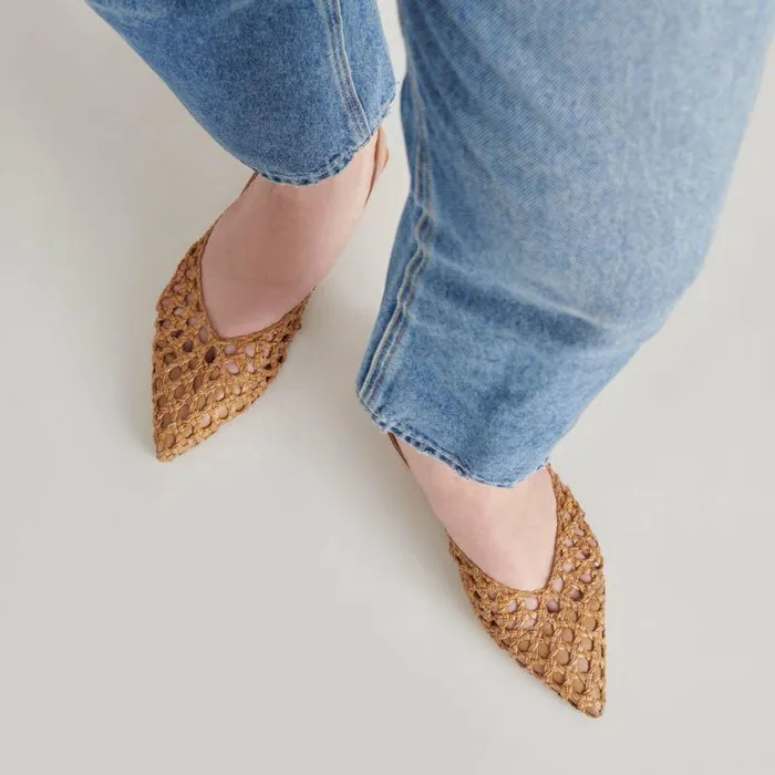 Flats and Loafers Shop Dolce Vita Cyndi Flats Natural Woven Natural Woven