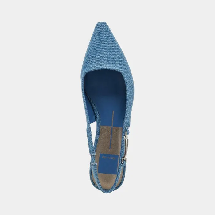 Flats and Loafers Shop Dolce Vita Elley Flats Blue Denim Women039s Designer Blue Denim Flats Blue Denim