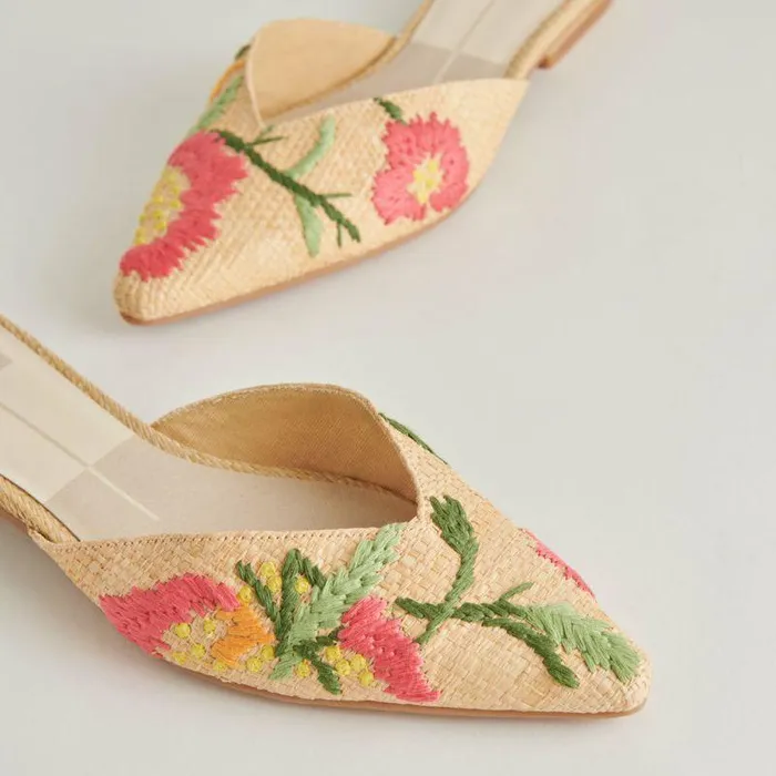Flats and Loafers Shop Dolce Vita Elm Flats Floral Multi Raffia Floral Multi Raffia