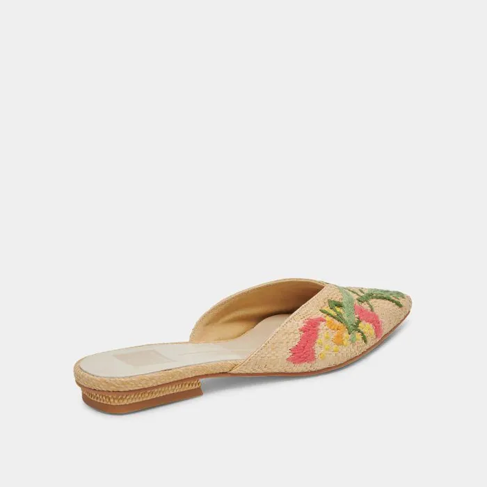 Flats and Loafers Shop Dolce Vita Elm Flats Floral Multi Raffia Floral Multi Raffia
