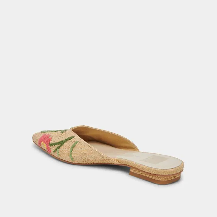 Flats and Loafers Shop Dolce Vita Elm Flats Floral Multi Raffia Floral Multi Raffia