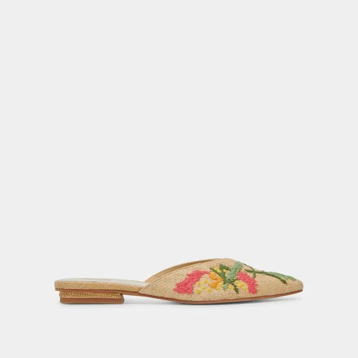 Flats and Loafers Shop Dolce Vita Elm Flats Floral Multi Raffia Floral Multi Raffia