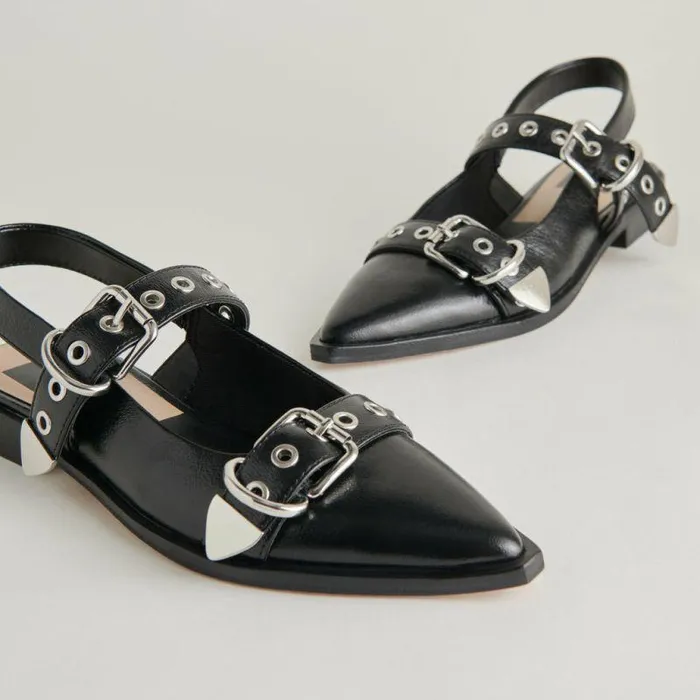 Flats and Loafers Shop Dolce Vita Labell Flats Midnight Crinkle Patent Midnight Crinkle Patent