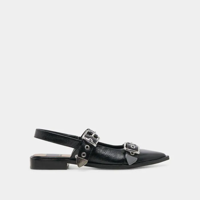 Flats and Loafers Shop Dolce Vita Labell Flats Midnight Crinkle Patent Midnight Crinkle Patent