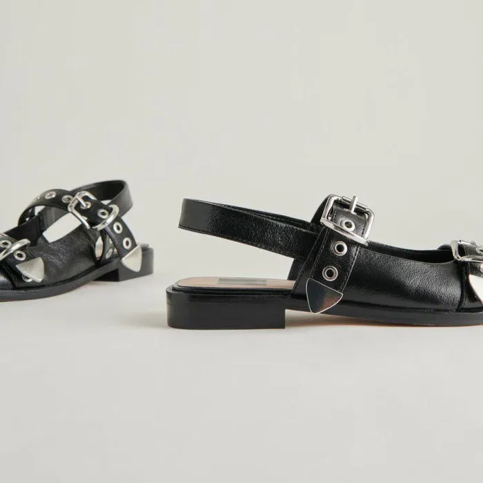 Flats and Loafers Shop Dolce Vita Labell Flats Midnight Crinkle Patent Midnight Crinkle Patent