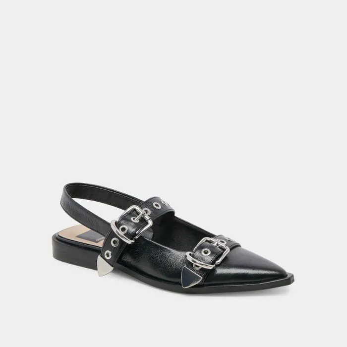 Flats and Loafers Shop Dolce Vita Labell Flats Midnight Crinkle Patent Midnight Crinkle Patent