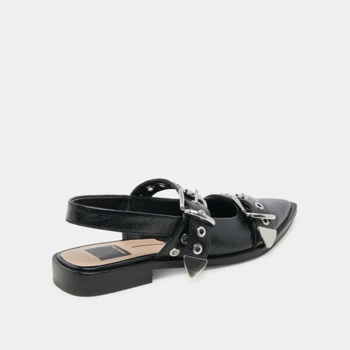 Flats and Loafers Shop Dolce Vita Labell Flats Midnight Crinkle Patent Midnight Crinkle Patent