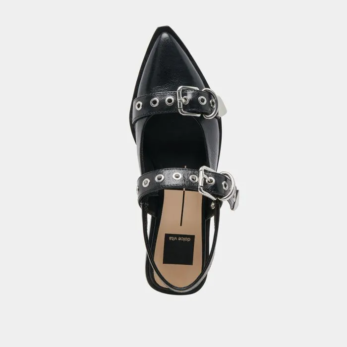 Flats and Loafers Shop Dolce Vita Labell Flats Midnight Crinkle Patent Midnight Crinkle Patent