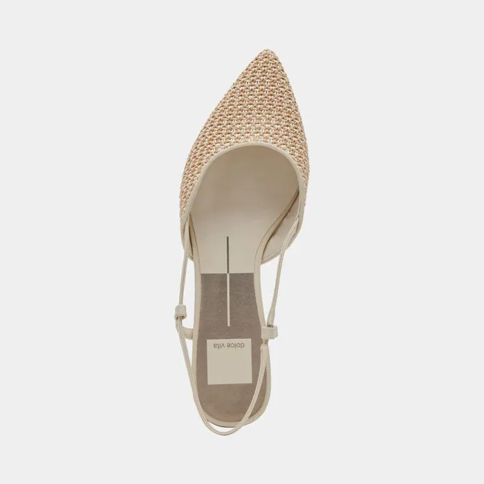 Flats and Loafers Shop Dolce Vita Narah Flats White Natural Raffia White Natural Raffia