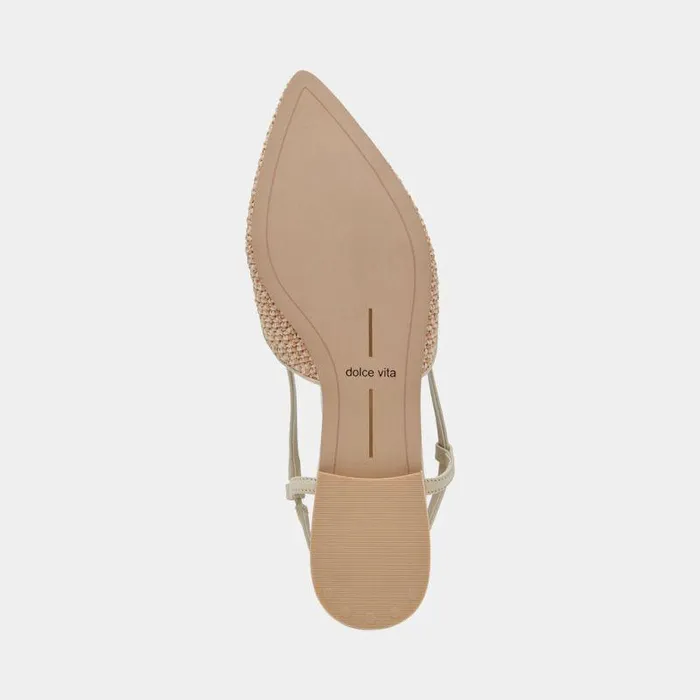 Flats and Loafers Shop Dolce Vita Narah Flats White Natural Raffia White Natural Raffia