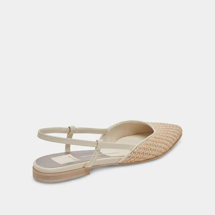 Flats and Loafers Shop Dolce Vita Narah Flats White Natural Raffia White Natural Raffia