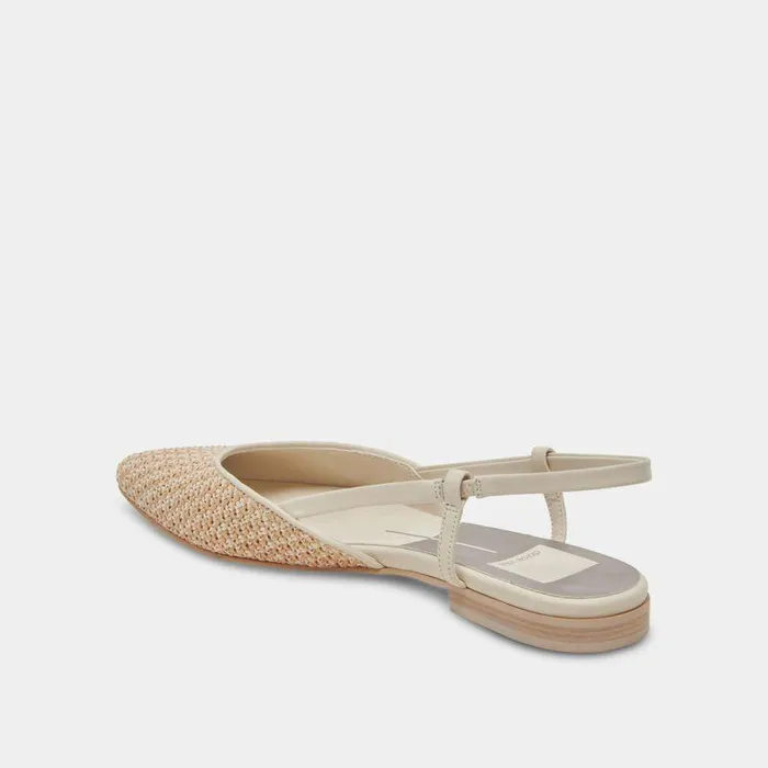 Flats and Loafers Shop Dolce Vita Narah Flats White Natural Raffia White Natural Raffia
