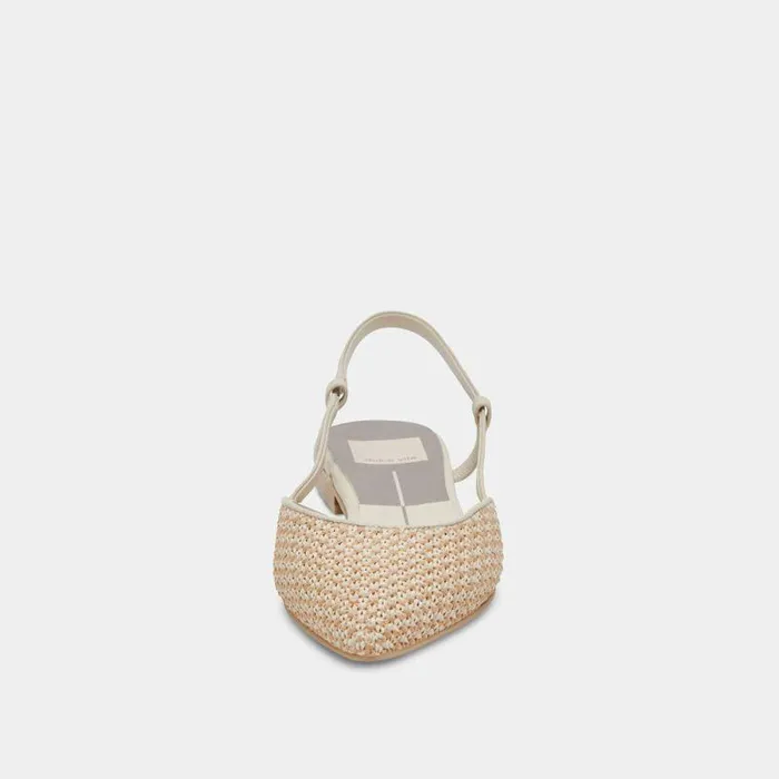 Flats and Loafers Shop Dolce Vita Narah Flats White Natural Raffia White Natural Raffia