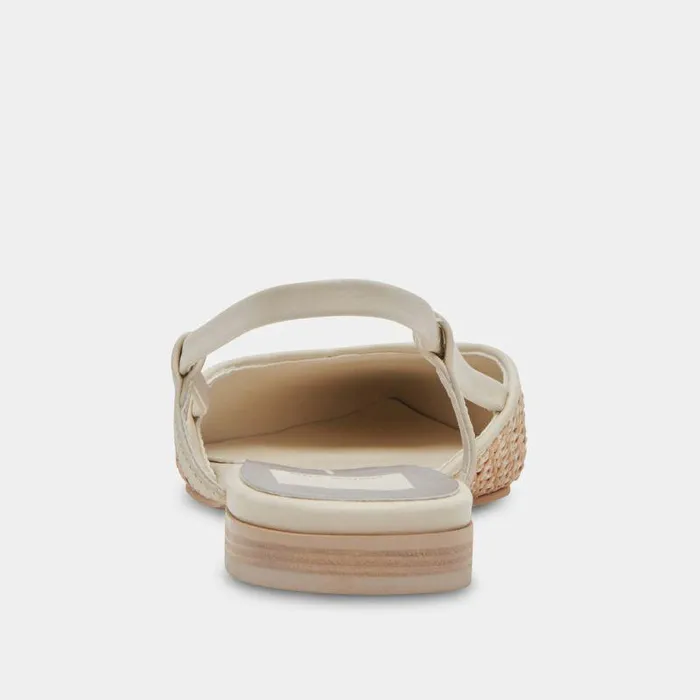 Flats and Loafers Shop Dolce Vita Narah Flats White Natural Raffia White Natural Raffia