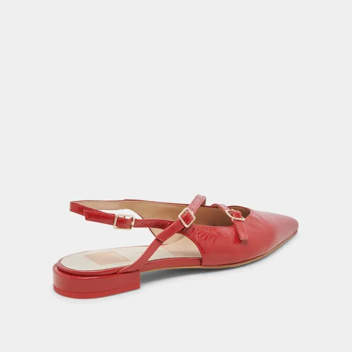 Flats and Loafers Shop Dolce Vita Pamla Flats Red Crinkle Patent Red Crinkle Patent