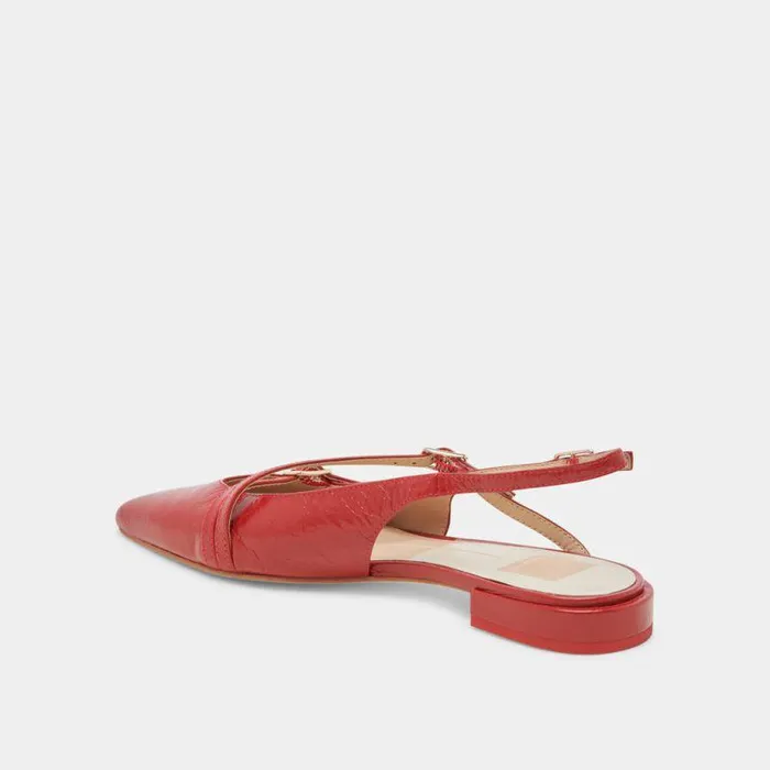 Flats and Loafers Shop Dolce Vita Pamla Flats Red Crinkle Patent Red Crinkle Patent