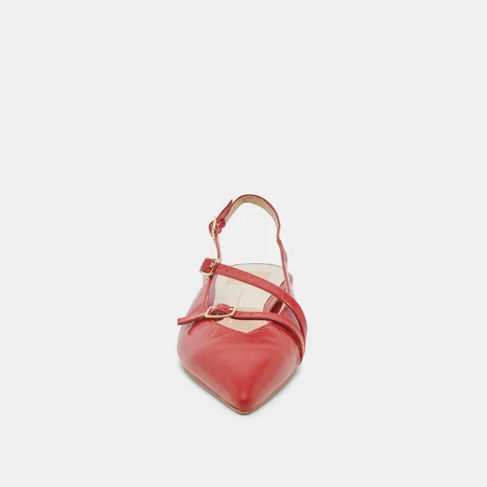 Flats and Loafers Shop Dolce Vita Pamla Flats Red Crinkle Patent Red Crinkle Patent