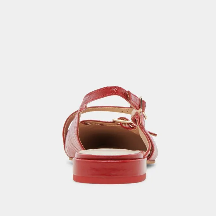 Flats and Loafers Shop Dolce Vita Pamla Flats Red Crinkle Patent Red Crinkle Patent