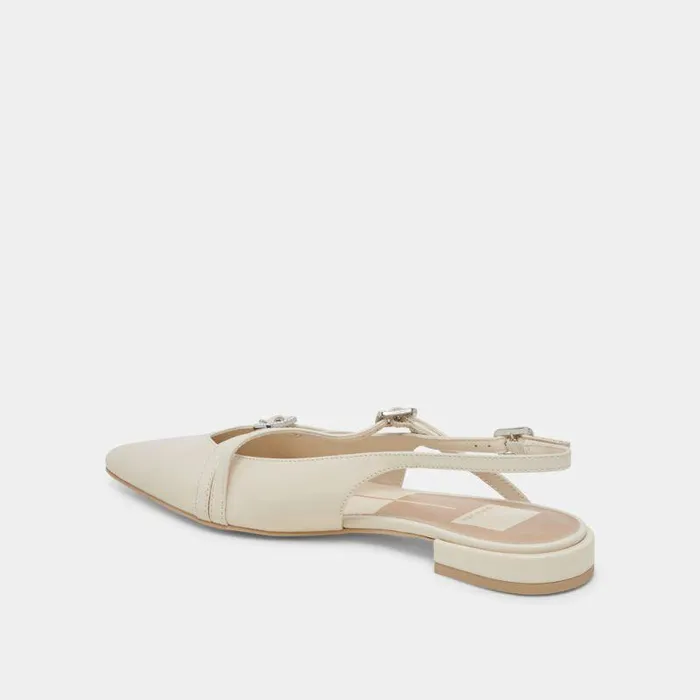 Flats and Loafers Shop Dolce Vita Pamla Pearl Flats Ivory Crinkle Patent Ivory Crinkle Patent