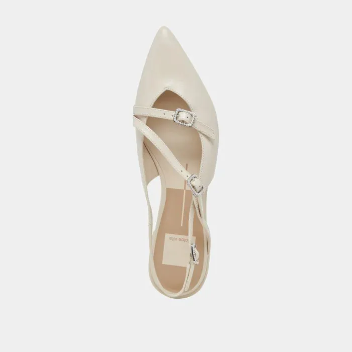 Flats and Loafers Shop Dolce Vita Pamla Pearl Flats Ivory Crinkle Patent Ivory Crinkle Patent