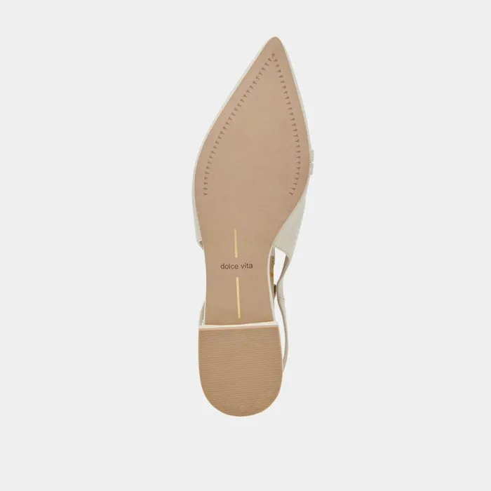 Flats and Loafers Shop Dolce Vita Pamla Pearl Flats Ivory Crinkle Patent Ivory Crinkle Patent