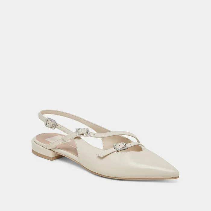 Flats and Loafers Shop Dolce Vita Pamla Pearl Flats Ivory Crinkle Patent Ivory Crinkle Patent