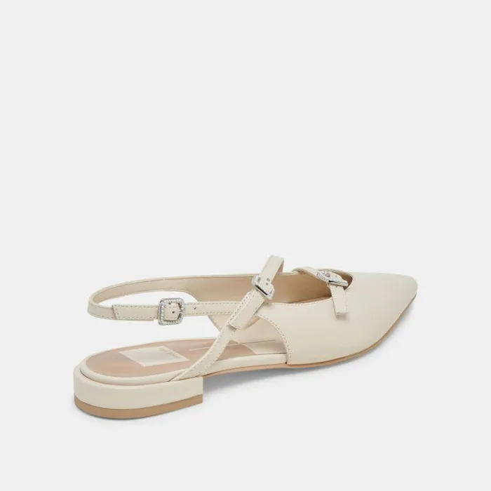 Flats and Loafers Shop Dolce Vita Pamla Pearl Flats Ivory Crinkle Patent Ivory Crinkle Patent