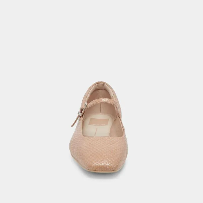 Flats and Loafers Shop Dolce Vita Reyes Ballet Flats Toffee Snake Embossed Snake Ballet Flats Toffee Snake Embossed