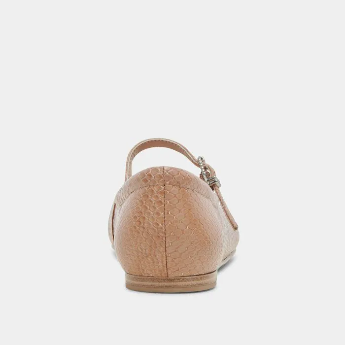 Flats and Loafers Shop Dolce Vita Reyes Ballet Flats Toffee Snake Embossed Snake Ballet Flats Toffee Snake Embossed