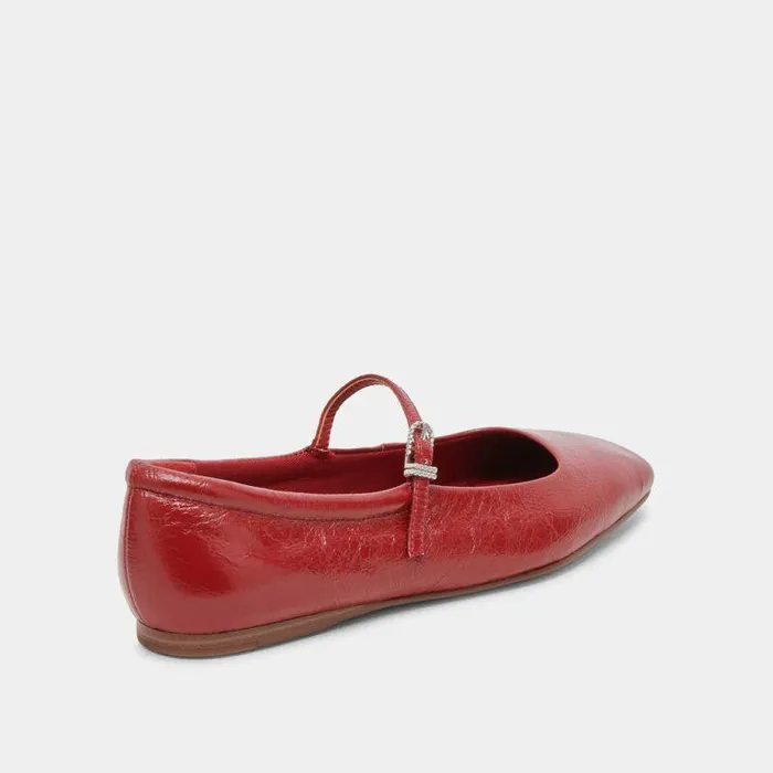 Flats and Loafers Shop Dolce Vita Reyes Wide Ballet Flats Red Crinkle Patent Red Crinkle Patent