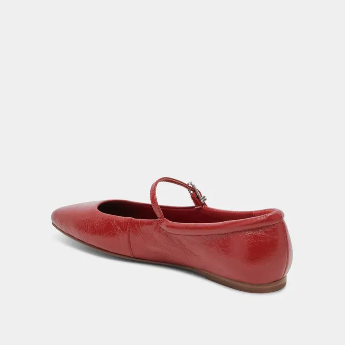 Flats and Loafers Shop Dolce Vita Reyes Wide Ballet Flats Red Crinkle Patent Red Crinkle Patent